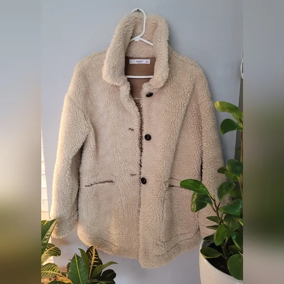 Mango 3 button sherpa jacket - Picture 3 of 11